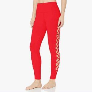 ALO YOGA Interlace Leggings High Waisted Cherry Pop Red Size XS